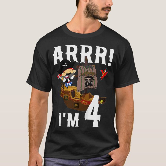 Camiseta Barco pirata de piratas de 4 años de edad (Anverso)