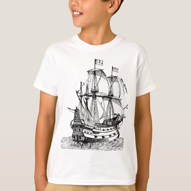 Camiseta Barco pirata gráfico antiguo de Guay (Anverso)
