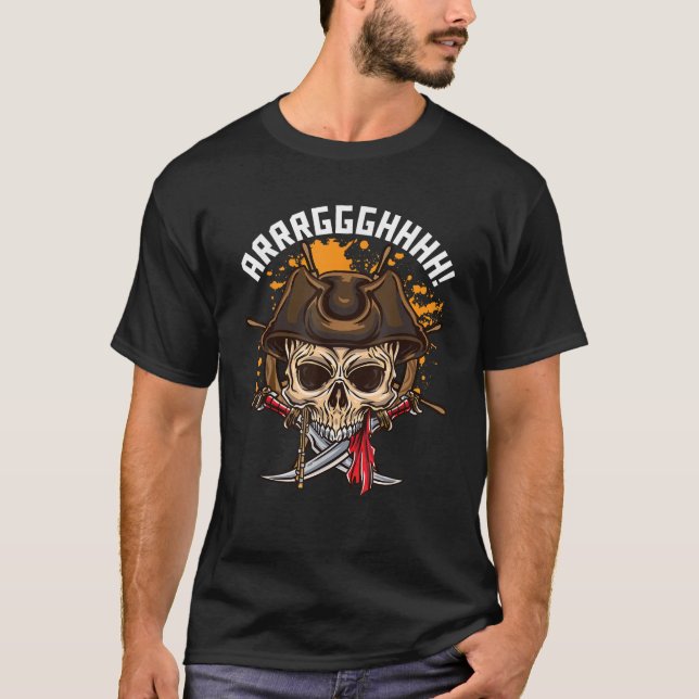 Camiseta Barco pirata Jolly Roger Crossbone Flag Funny Pira (Anverso)