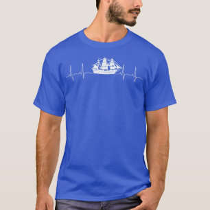 Camiseta Barco pirata Olas de pulso latido EKG