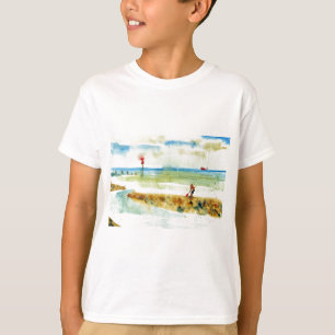 Camiseta Barco rojo en Mundesley, Norfolk