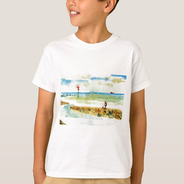 Camiseta Barco rojo en Mundesley, Norfolk (Anverso)