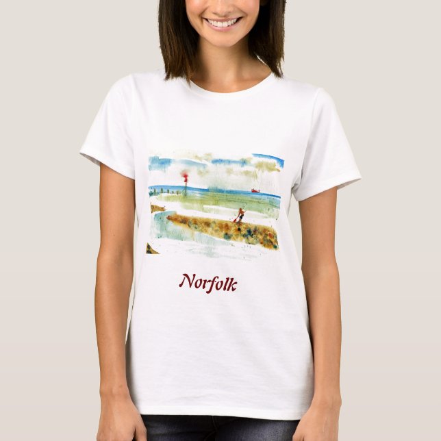 Camiseta Barco rojo en Mundesley, Norfolk (Anverso)