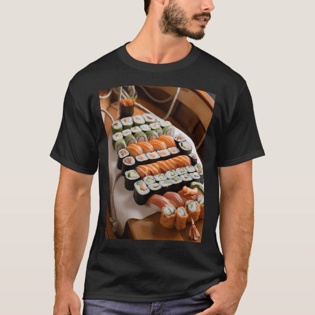 Camiseta barco,sushi (Anverso)