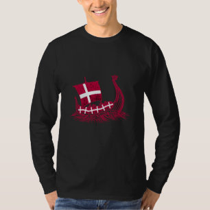 Camiseta Barco Vikingo Dinamarca Bandera Daneses Raíces Dan