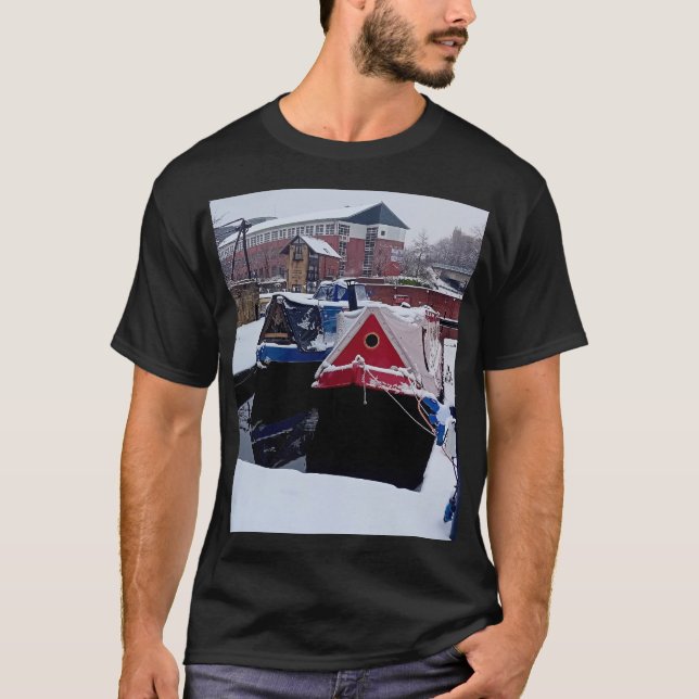 Camiseta Barcos de canales rojos y azules (Anverso)