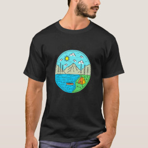 Camiseta Barcos de Pesca Camping   Mi Lugar Feliz Lago Negr