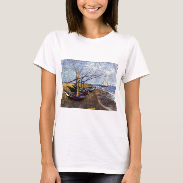 Camiseta Barcos de pesca en la playa (Anverso)