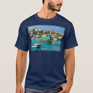 Camiseta Barcos de pesca tradicionales de Malta en Marsaxlo
