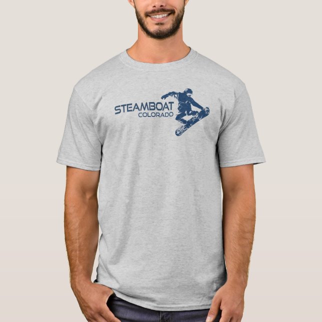 Camiseta Barcos de vapor Springs Colorado Snowboarder (Anverso)