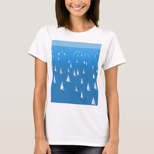 Camiseta Barcos de vela en el mar azul profundo - Regatta (Anverso)