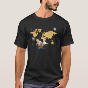 Camiseta Barcos de viaje Cartografía Viajando País Mundo M