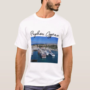 Camiseta Barcos del puerto de Paphos y faro