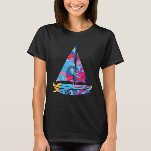Camiseta Barcos en barco en Colorful Graphic (Anverso)