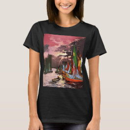 Camiseta Barcos en el Puerto de La Rochelle Arte