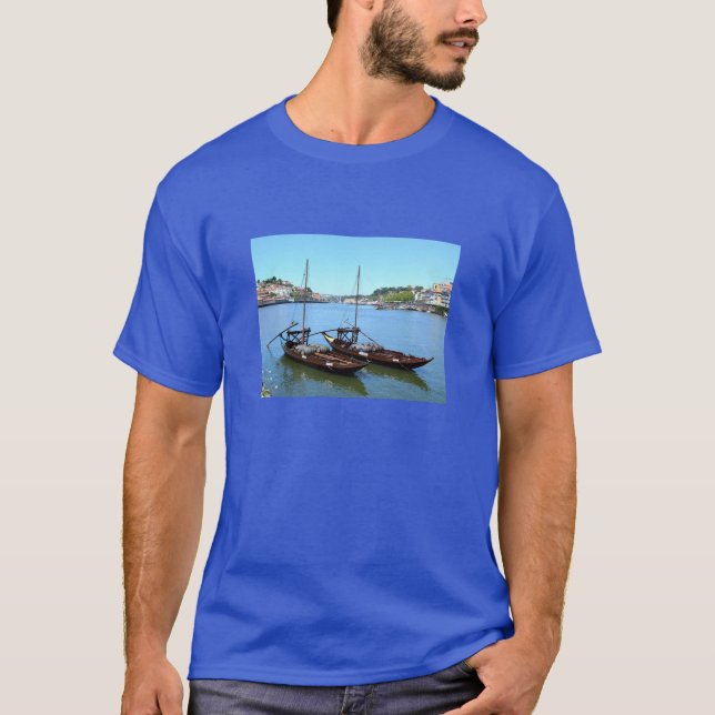 Camiseta Barcos fluviales en Porto (Anverso)
