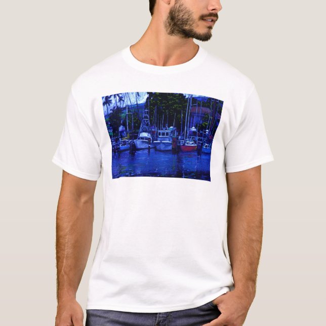 Camiseta Barcos hawaianos en la salida del sol (Anverso)