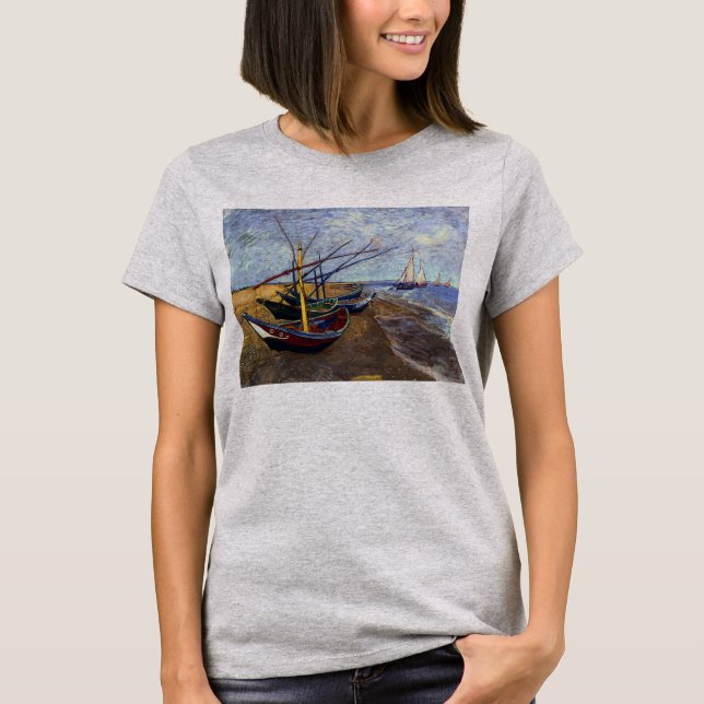 Camiseta Barcos pesqueros en la playa de Van Gogh (Anverso)