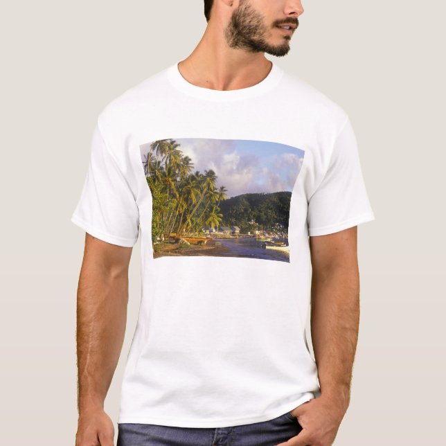 Camiseta Barcos pesqueros, Soufriere, Santa Lucía, Caribe (Anverso)