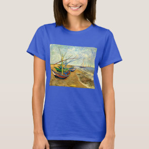 Camiseta Barcos pesqueros Van Gogh en la playa de Saintes M