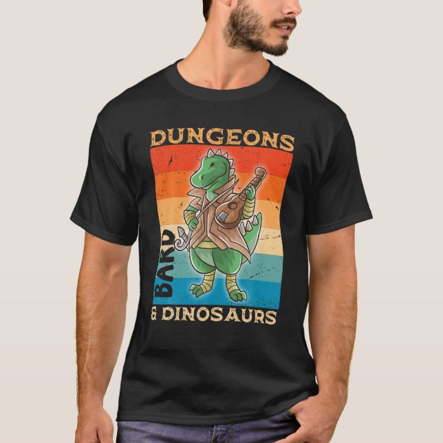 Camiseta Bard Dungeons Y Dinosaurios Dinosaurio Nerd RPG Ga (Anverso)