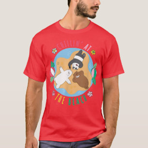 Camiseta Bare Bears Chillin' En La Playa Grizz Panda Ic