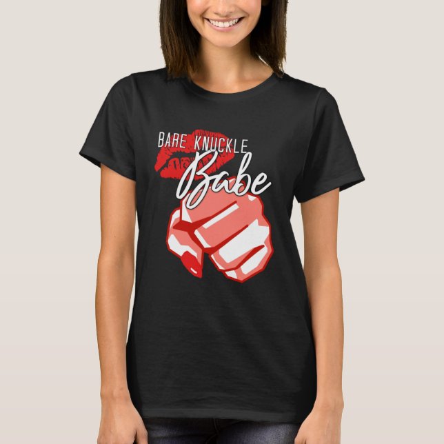 Camiseta Bare Knuckle Boxing Babe con lápiz labial y esmalt (Anverso)