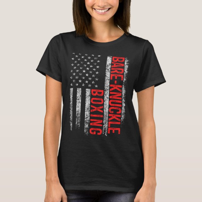Camiseta Bare Knuckle Boxing Boxing Bandera Estadounidense  (Anverso)