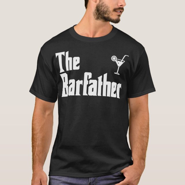 Camiseta Barfather Funny Bartender  (Anverso)