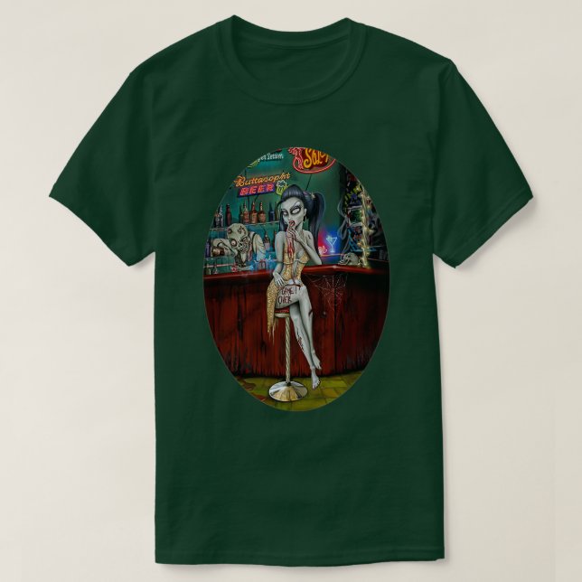 Camiseta Barfly Zombie Chick (Diseño del anverso)