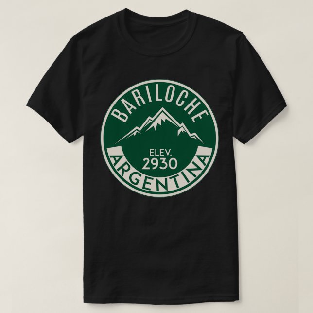 CAMISETA BARILOCHE ARGENTINA APRES MONTAÑAS DE ESQUÍ (Diseño del anverso)
