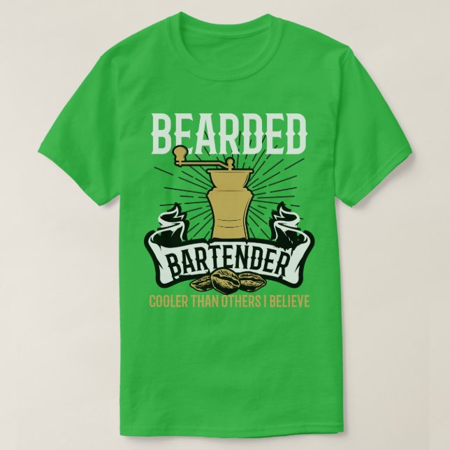 Camiseta Barista Bearded Bartender (Diseño del anverso)