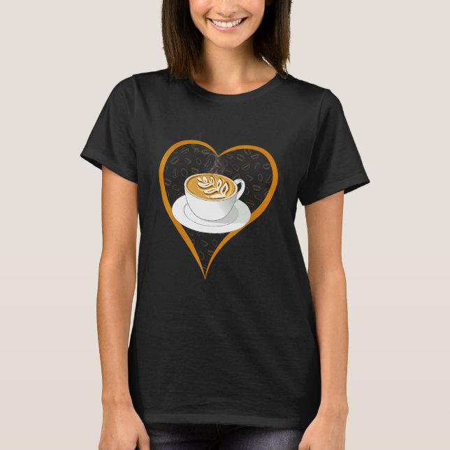 Camiseta Barista Café Café Café Corazón Café Cappuccino (Anverso)