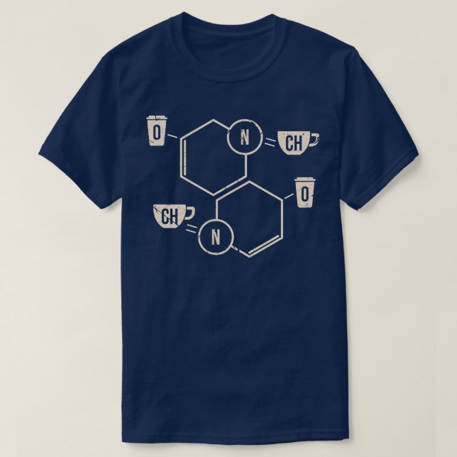 Camiseta Barista Café Crema Elementos Químicos Periódicos (Diseño del anverso)