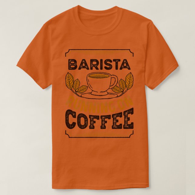 Camiseta Barista corriendo en el regalo de Cafetería (Diseño del anverso)