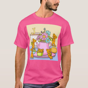 Camiseta Barista de oso pequeño con oso pegatina de cafeter