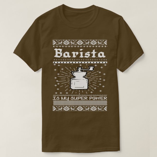 Camiseta Barista es mi súper poder café Barista (Diseño del anverso)