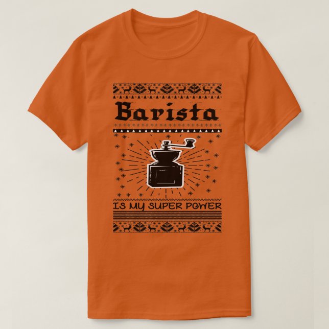 Camiseta Barista es mi súper poder café Barista 1 (Diseño del anverso)
