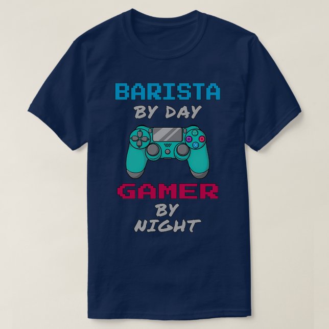 Camiseta Barista Por Día Jugando De Noche (Diseño del anverso)
