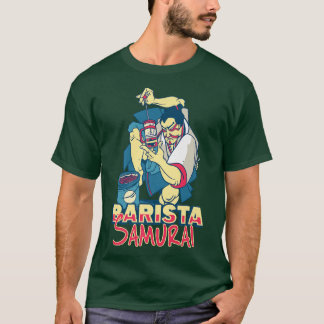 Camiseta Barista Samurai Francés Motif Coffee Lover an