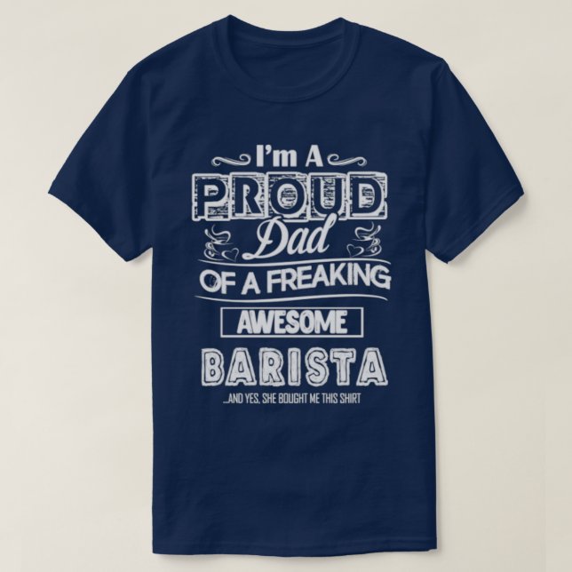 Camiseta Barista Shirt Barista Dad Shirt (Diseño del anverso)