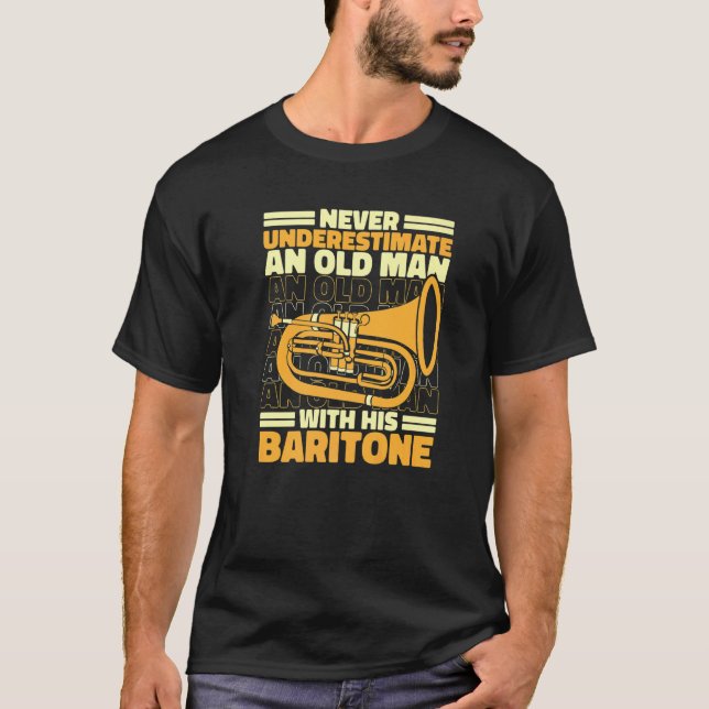 Camiseta Baritone Bass Euphonium Old Man  1 (Anverso)