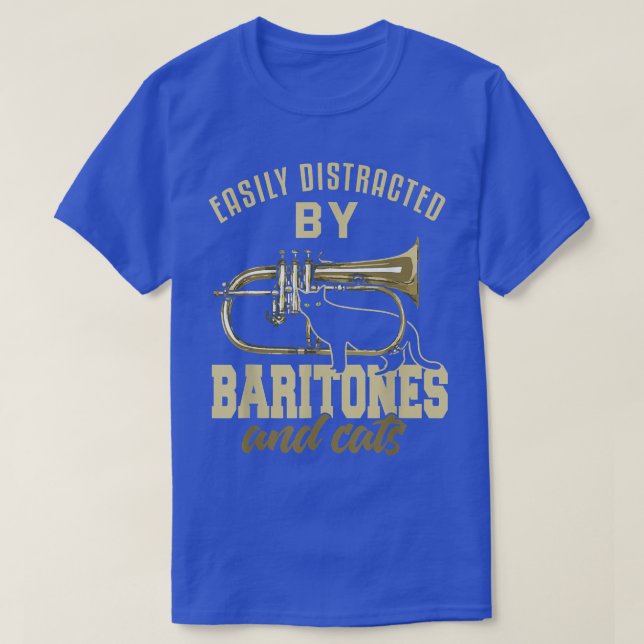 Camiseta Baritone Funny Cat Lover Marcha Banda Baritonista (Diseño del anverso)