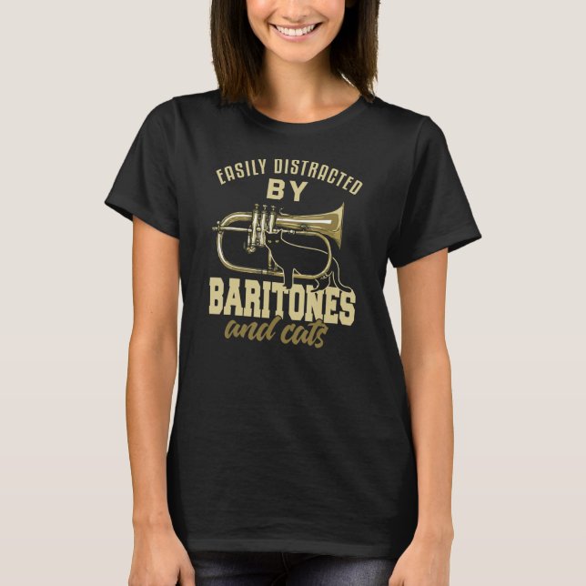 Camiseta Baritone Funny Cat Lover Marcha Banda Baritonista (Anverso)