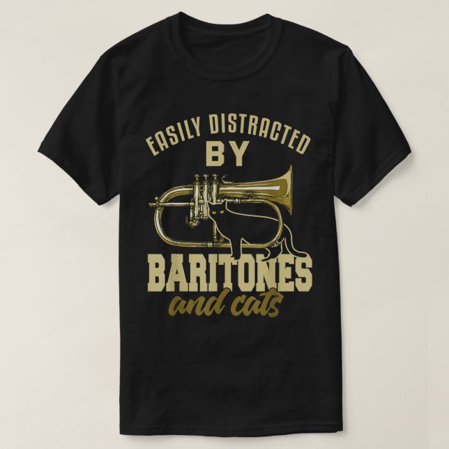 Camiseta Baritone Shirt Gracioso Gato Lover Marcha Banda Ba (Diseño del anverso)