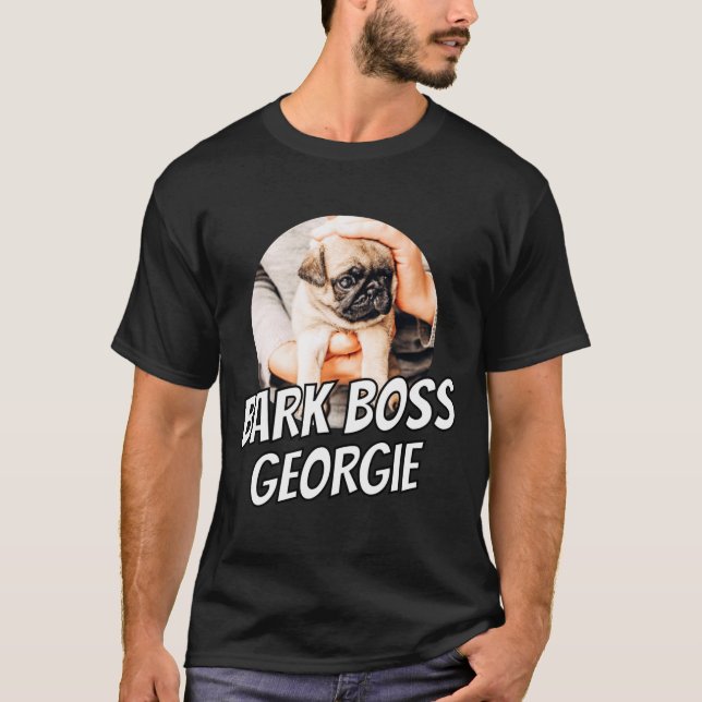 Camiseta Bark Boss Pet Dog Photo Modern Simple Cool  (Anverso)