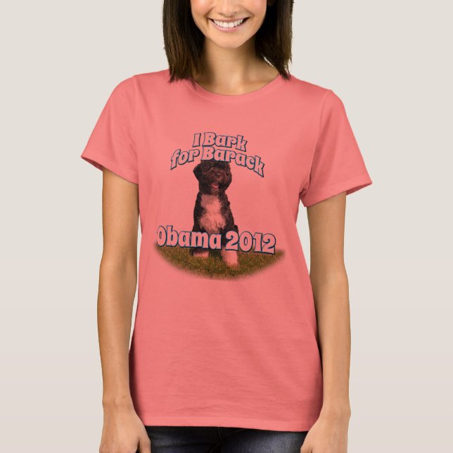 Camiseta Bark por Barack, Bo, el primer perro Obama (Anverso)