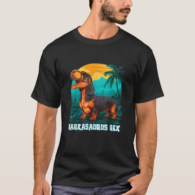 Camiseta Barkasaurus Rex Dachshund T Rex Mix Dog Sarcasm Fu (Anverso)