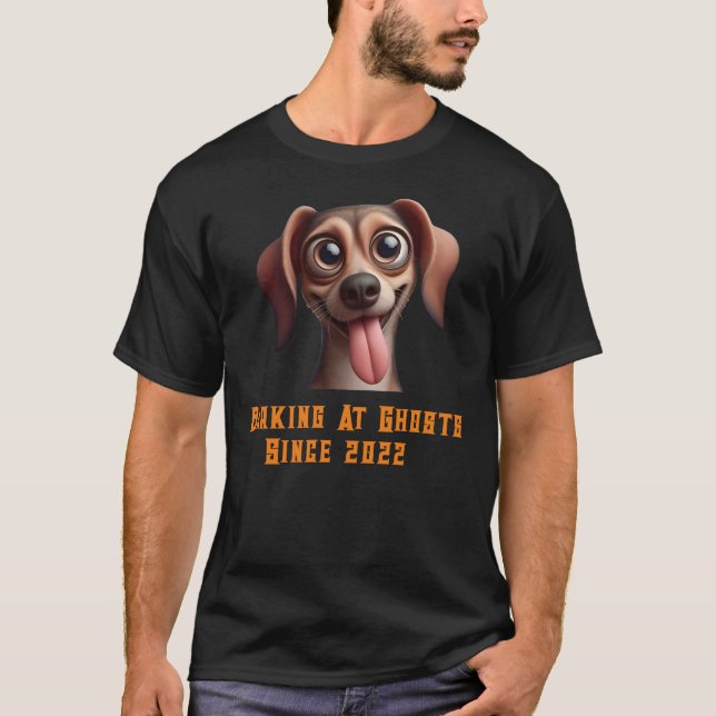 Camiseta Barking En Ghosts Halloween Perro Lover Personaliz (Anverso)