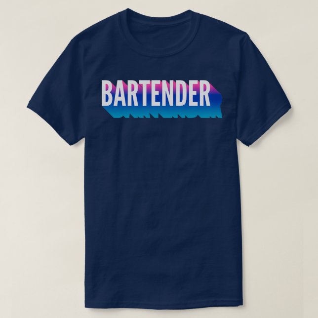 Camiseta Barman Con Sombra De Gradiente Largo (Diseño del anverso)